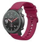 For Amazfit GTR 47mm 22mm Solid Color Soft Silicone Watch Band(Wine Red) - 1