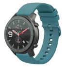 For Amazfit GTR 47mm 22mm Solid Color Soft Silicone Watch Band(Pine Green) - 1