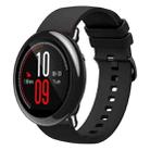 For Amazfit Pace 22mm Solid Color Soft Silicone Watch Band(Black) - 1