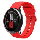 For Amazfit Pace 22mm Solid Color Soft Silicone Watch Band(Red) - 1