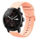 For Amazfit Stratos 22mm Solid Color Soft Silicone Watch Band(Pink) - 1