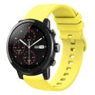 For Amazfit Stratos 22mm Solid Color Soft Silicone Watch Band(Yellow) - 1