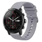 For Amazfit Stratos 22mm Solid Color Soft Silicone Watch Band(Grey) - 1