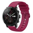 For Amazfit Stratos 22mm Solid Color Soft Silicone Watch Band(Wine Red) - 1