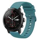 For Amazfit Stratos 22mm Solid Color Soft Silicone Watch Band(Pine Green) - 1