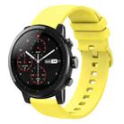 For Amazfit 2 Stratos 22mm Solid Color Soft Silicone Watch Band(Yellow) - 1