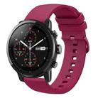 For Amazfit 2 Stratos 22mm Solid Color Soft Silicone Watch Band(Wine Red) - 1