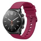 For Xiaomi Watch S1 22mm Solid Color Soft Silicone Watch Band(Wine Red) - 1