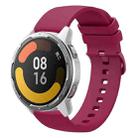 For Xiaomi Watch Color 2 22mm Solid Color Soft Silicone Watch Band(Wine Red) - 1