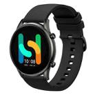 For  Xiaomi Haylou RT2 LS10 22mm Solid Color Soft Silicone Watch Band(Black) - 1