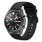 For Samsung Galaxy Watch3 45mm 22mm Solid Color Soft Silicone Watch Band(Black) - 1