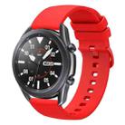 For Samsung Galaxy Watch3 45mm 22mm Solid Color Soft Silicone Watch Band(Red) - 1