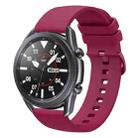 For Samsung Galaxy Watch3 45mm 22mm Solid Color Soft Silicone Watch Band(Wine Red) - 1