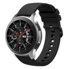 For Samsung Galaxy Watch 46mm 22mm Solid Color Soft Silicone Watch Band(Black) - 1