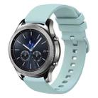 For Samsung Gear S3 Classic 22mm Solid Color Soft Silicone Watch Band(Sapphire Green) - 1