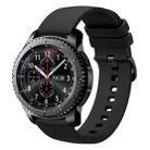 For Samsung Gear S3 Frontier 22mm Solid Color Soft Silicone Watch Band(Black) - 1