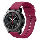For Samsung Gear S3 Frontier 22mm Solid Color Soft Silicone Watch Band(Wine Red) - 1