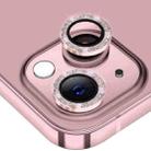 For iPhone 14 / 14 Plus ENKAY Glitter Rear Lens Aluminium Alloy Tempered Glass Film(Pink) - 1