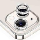 For iPhone 13 ENKAY Glitter Rear Lens Aluminium Alloy Tempered Glass Film(Silver) - 1