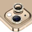 For iPhone 13 ENKAY Glitter Rear Lens Aluminium Alloy Tempered Glass Film(Golden) - 1