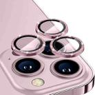 For iPhone 14 Pro / 14 Pro Max ENKAY Glitter Rear Lens Aluminium Alloy Tempered Glass Film(Pink) - 1