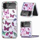 For Samsung Galaxy Z Flip4 JSM Butterfly Printing Clear PC Folding Phone Case(Purple) - 1