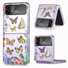 For Samsung Galaxy Z Flip4 JSM Butterfly Printing Clear PC Folding Phone Case(Yellow) - 1