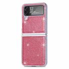 For Samsung Galaxy Z Flip4 JUNSUNMAY Glitter Leather Skin PC Folding Phone Case(Pink) - 1