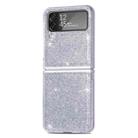 For Samsung Galaxy Z Flip4 JUNSUNMAY Glitter Leather Skin PC Folding Phone Case(Silver) - 1