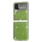 For Samsung Galaxy Z Flip4 JUNSUNMAY Glitter Leather Skin PC Folding Phone Case(Green) - 1