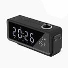 AEC K5 Mirror Alarm Clock Bluetooth Speakers with LED Light Support TF / FM(Black) - 1
