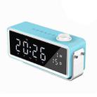 AEC K5 Mirror Alarm Clock Bluetooth Speakers with LED Light Support TF / FM(Blue) - 1