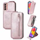 For Samsung Galaxy M13 4G Zipper Wallet Vertical Flip Leather Phone Case(Pink) - 1