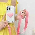 For iPhone 14 Plus JUNSUNMYAY Love Crossbody TPU Phone Case for iPhone 14 Pro(Transparent) - 1