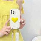 For iPhone 14 Pro Max JUNSUNMYAY Love Crossbody TPU Phone Case (White) - 1