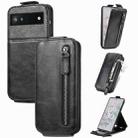 For Google Pixel 6a Zipper Wallet Vertical Flip Leather Phone Case(Black) - 1