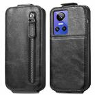 For Realme GT Neo 3 Zipper Wallet Vertical Flip Leather Phone Case(Black) - 1