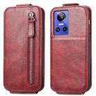 For Realme GT Neo 3 Zipper Wallet Vertical Flip Leather Phone Case(Red) - 1