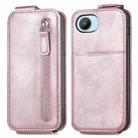 For Realme C30 Zipper Wallet Vertical Flip Leather Phone Case(Pink) - 1