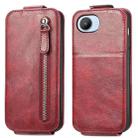 For Realme C30 Zipper Wallet Vertical Flip Leather Phone Case(Red) - 1