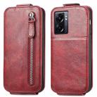 For OPPO  A77 Zipper Wallet Vertical Flip Leather Phone Case(Red) - 1