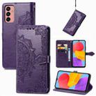 For Samsung Galaxy M13 4G Mandala Flower Embossed Leather Phone Case(Purple) - 1