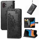 For Samsung Galaxy Xcover6 Pro Mandala Flower Embossed Leather Phone Case(Black) - 1