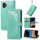 For Samsung Galaxy Xcover6 Pro Mandala Flower Embossed Leather Phone Case(Green) - 1