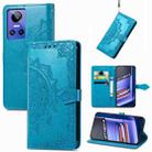 For Realme GT Neo 3 Mandala Flower Embossed Leather Phone Case(Blue) - 1