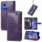 For Realme GT Neo 3 Mandala Flower Embossed Leather Phone Case(Purple) - 1