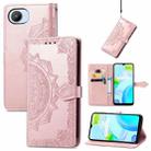 For Realme C30 Mandala Flower Embossed Leather Phone Case(Rose Gold) - 1