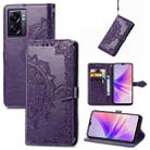 For OPPO A77 Mandala Flower Embossed Leather Phone Case(Purple) - 1