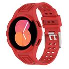 For Samsung Galaxy Watch5 40mm Armor Integrated TPU Double-Pin Buckle Smart Watch Band(Red) - 1