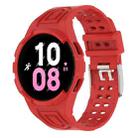 For Samsung Galaxy Watch5 44mm Armor Integrated TPU Double-Pin Buckle Smart Watch Band(Red) - 1